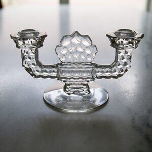 Fostoria American Triple Light Candlestick Holder #1